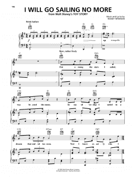 page one of I Will Go Sailing No More (from Disney's Toy Story) (Piano, Vocal & Guitar Chords (Right-Hand Melody))