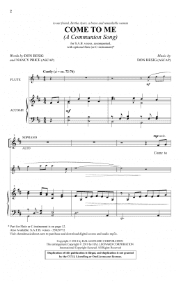page one of Come To Me (A Communion Song) (SAB Choir)