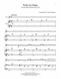 page one of Waltz For Peppy (from The Artist) (Flute and Piano)