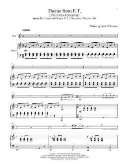 page one of Theme From E.T. (The Extra-Terrestrial) (Flute and Piano)