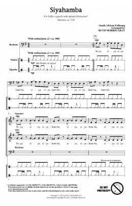 page one of Siyahamba (arr. Ruth Morris Gray) (SAB Choir)