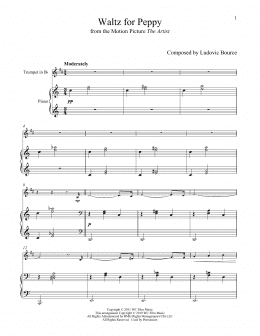 page one of Waltz For Peppy (from The Artist) (Trumpet and Piano)