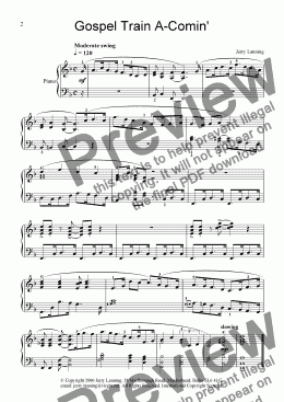 page one of Gospel Train A-Comin’ (piano)