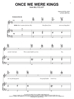 page one of Once We Were Kings (Piano, Vocal & Guitar Chords (Right-Hand Melody))