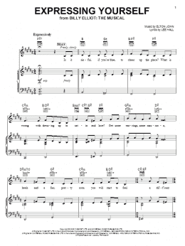 page one of Expressing Yourself (Piano, Vocal & Guitar Chords (Right-Hand Melody))