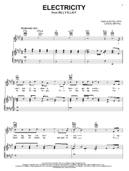 page one of Electricity (Piano, Vocal & Guitar Chords (Right-Hand Melody))