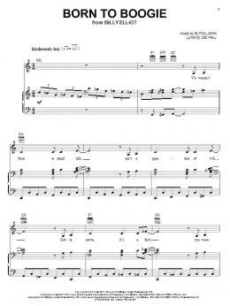 page one of Born To Boogie (Piano, Vocal & Guitar Chords (Right-Hand Melody))