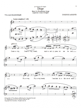 page one of Dirge (Piano & Vocal)
