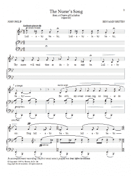 page one of The Nurse's Song (Piano & Vocal)