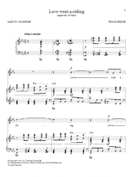 page one of Love went a-riding (Piano & Vocal)