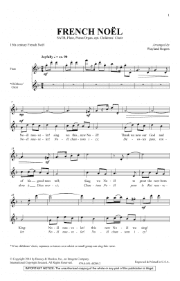 page one of French Noel (SATB Choir)