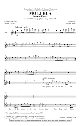 page one of Mo Li Hua (Jasmine Flower) (2-Part Choir)