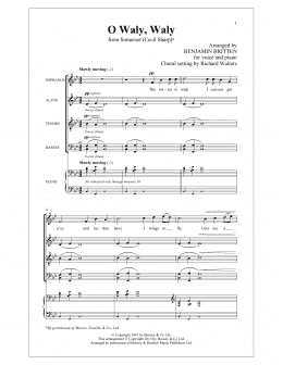 page one of O Waly, Waly (SATB Choir)