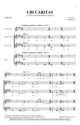 page one of Ubi Caritas (SSA Choir)