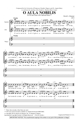 page one of O Aula Nobilis (SATB Choir)