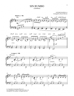 page one of Sin Rumbo (Piano Solo)