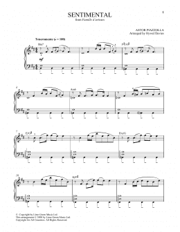 page one of Sentimental (Piano Solo)
