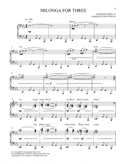page one of Milonga For Three (Piano Solo)