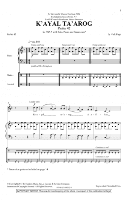 page one of K'Ayal Ta'arog (SSA Choir)