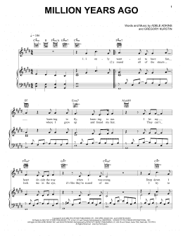 page one of Million Years Ago (Piano, Vocal & Guitar Chords (Right-Hand Melody))