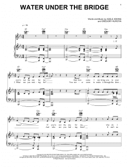 page one of Water Under The Bridge (Piano, Vocal & Guitar Chords (Right-Hand Melody))