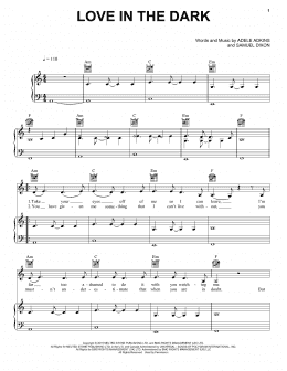 page one of Love In The Dark (Piano, Vocal & Guitar Chords (Right-Hand Melody))