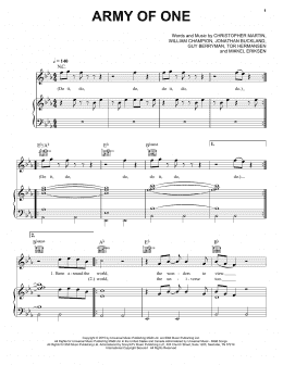 page one of Army Of One (Piano, Vocal & Guitar Chords (Right-Hand Melody))