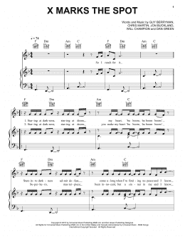 page one of X Marks The Spot (Piano, Vocal & Guitar Chords (Right-Hand Melody))