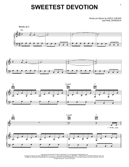 page one of Sweetest Devotion (Piano, Vocal & Guitar Chords (Right-Hand Melody))