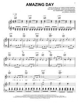 page one of Amazing Day (Piano, Vocal & Guitar Chords (Right-Hand Melody))