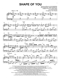 page one of Shape Of You (Piano Solo)