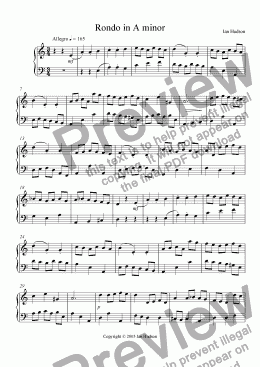 page one of Rondo in A minor