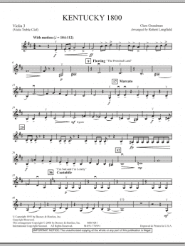 page one of Kentucky 1800 - Violin 3 (Viola T.C.) (Orchestra)