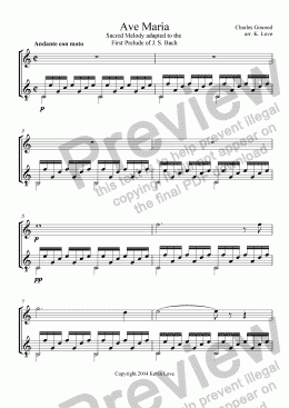 page one of Ave Maria (Flute and Guitar)