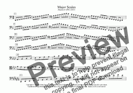 page one of bassoon scales - ENTIRE RANGE - major scales only - all ranges