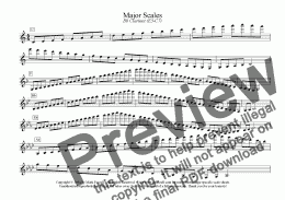 page one of clarinet scales - ENTIRE RANGE - major scales only - all ranges