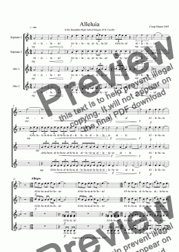 page one of Alleluia (women's choir)