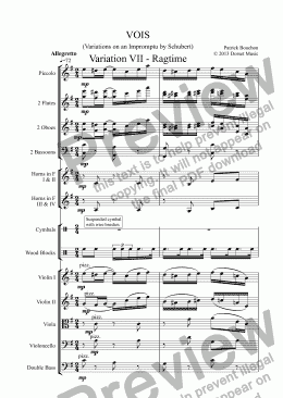 page one of VOIS - Variations on an Impromptu by Schubert - Variation VII - Ragtime