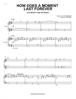 page one of How Does A Moment Last Forever (from Beauty and the Beast) (Piano Duet)