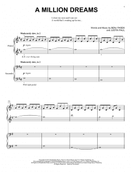 page one of A Million Dreams (from The Greatest Showman) (Piano Duet)