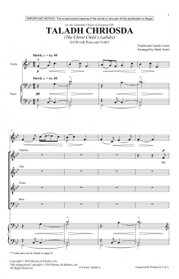 page one of Taladh Chriosda (arr. Mark Sirett) (SATB Choir)