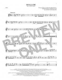 page one of Shallow (from A Star Is Born) (Oboe Solo)