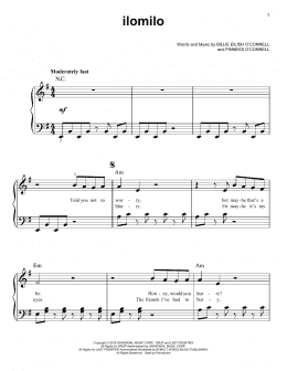 page one of ilomilo (Easy Piano)
