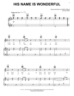 page one of His Name Is Wonderful (Piano, Vocal & Guitar Chords (Right-Hand Melody))