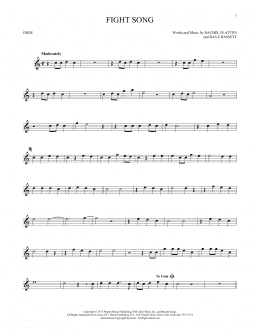 page one of Fight Song (Oboe Solo)
