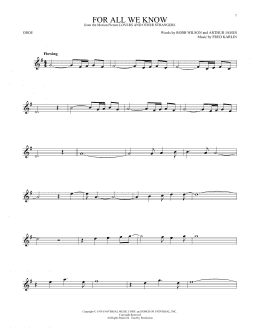 page one of For All We Know (Oboe Solo)