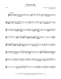 page one of This Is Me (from The Greatest Showman) (Oboe Solo)