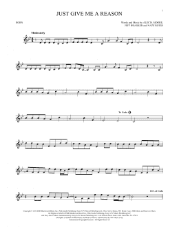 page one of Just Give Me A Reason (feat. Nate Ruess) (French Horn Solo)