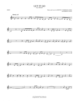 page one of Let It Go (from Frozen) (French Horn Solo)