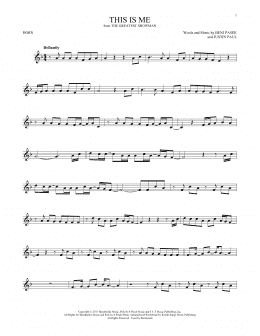 page one of This Is Me (from The Greatest Showman) (French Horn Solo)